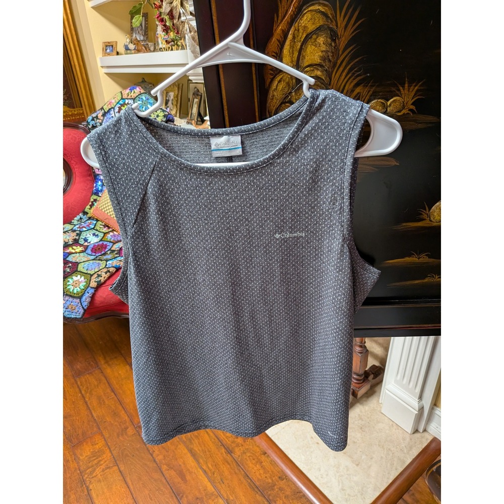 Columbia Womens Grey Textured Knit Active Tank Top AL5778 Size L